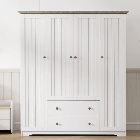 4 Door Wardrobe Armoire With 2 Drawers HouseOfZazla