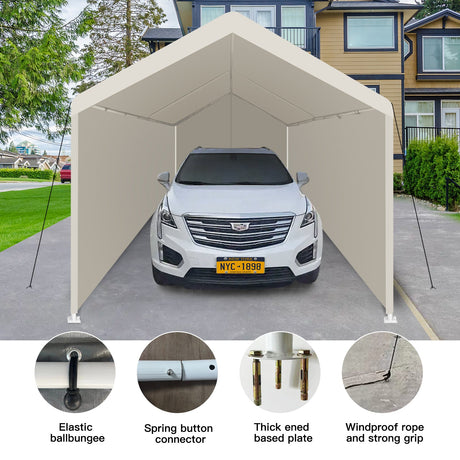 Carport, 12×20 Heavy Duty Portable Carport Garage Tent for Outdoor Storage Shelter HouseOfZazla