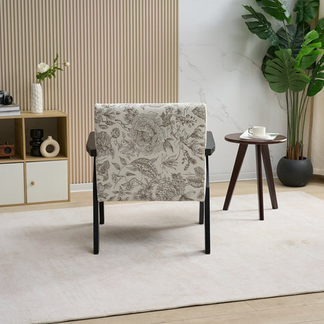 Mid-Century Modern Lounge Armchair - Seat Cushion (Beige + Grey) HouseOfZazla
