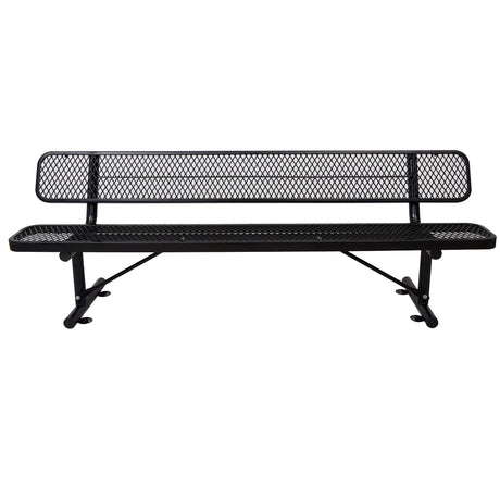 6' Outdoor Steel Bench With Backrest HouseOfZazla