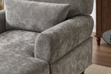 Modern Grey Upholstered Chaise Lounge Sofa Recliner