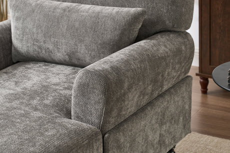 Modern Grey Upholstered Chaise Lounge Sofa Recliner HouseOfZazla