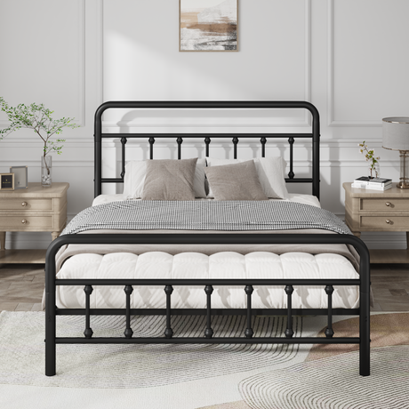 Metal Full Size Bed Frame with Headboard and Under Bed Storage HouseOfZazla