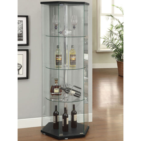 Tenley - 4 Shelf Curio Cabinet With Hexagonal Design HouseOfZazla