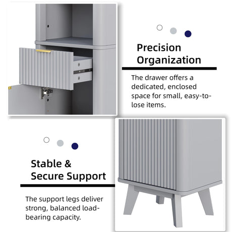 Tall Bathroom Storage Cabinet With Adjustable Shelves And 1 Drawer & Door HouseOfZazla