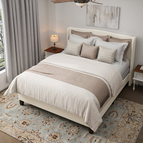 King Size Bed Frame with Upholstered Teddy Velvet Headboard HouseOfZazla