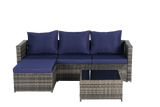 2 Pieces Patio Furniture Set, Outdoor Woven Sectional L-Shaped Patio Furniture