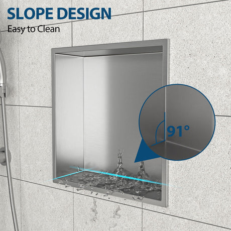 Stainless Steel Shower Niche With Seamless Design For Bathroom Storage HouseOfZazla