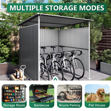Outdoor Pergola, Bike Storage Shed, Grill Gazebo For Patio - Gray HouseOfZazla