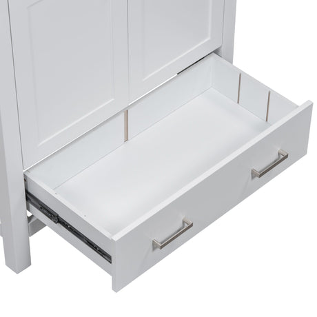 Bathroom Vanity With Single Sink, Combo Cabinet Undermount Sink, Bathroom Storage Cabinet With Two Doors And A Drawer, Soft Closing, Multifunctional Storage, Solid Wood Frame HouseOfZazla