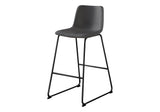 Bar Height Office Chair with Curved Backrest and Leather-Look Upholstery