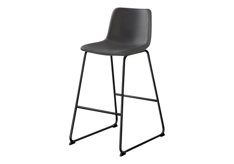 Bar Height Office Chair with Curved Backrest and Leather-Look Upholstery HouseOfZazla