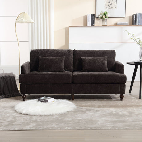 Mid Century Modern Fabric Loveseat Sofa, 2 Seat Upholstered Couch HouseOfZazla