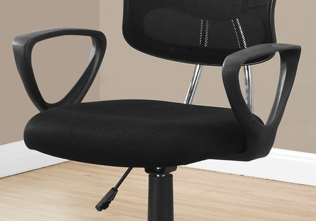 Office Chair, Adjustable Height, Swivel, Ergonomic, Armrests, Mesh, Contemporary / Modern - Black HouseOfZazla