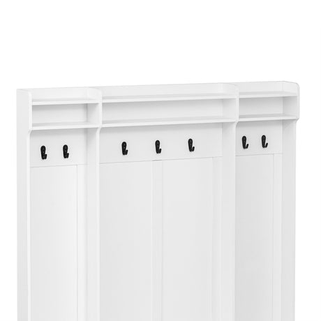 5 In 1 Entryway Bench With Coat Rack, 7 Sturdy Hooks, 2 Spacious Drawers And Adjustable Shelves HouseOfZazla