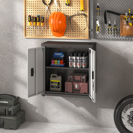 Metal Tool Garage Storage Cabinet with 2 Doors and Lock HouseOfZazla