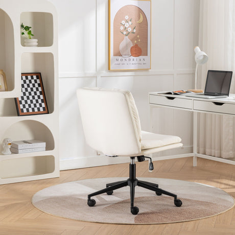 Bizerte - Adjustable Swivel Criss-Cross Chair, Wide Seat / Office Chair / Vanity Chair - White HouseOfZazla