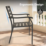 VRSHWO Iron Terrace Dining Chairs Set of 2 - Black