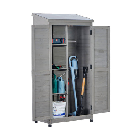 Outdoor Storage Shed With Vertical Tool Cabinet For Backyard HouseOfZazla