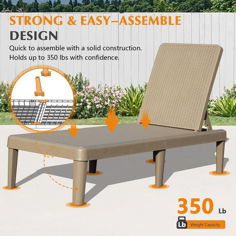 Pool Lounge Chairs Set of 2 with Adjustable Backrest HouseOfZazla