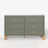 6-Drawer Double Dresser in Olive