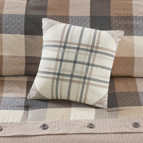7 Piece Herringbone Comforter Set Neutral Queen HouseOfZazla