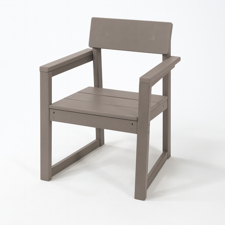 Antique Wood Color HDPE Outdoor & Garden Armchairs with Backrest HouseOfZazla