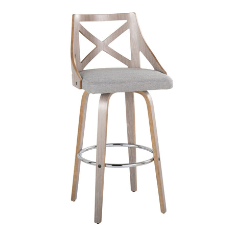 Charlotte - Farmhouse Fixed Height Bar Stool With Round Footrest (Set of 2) HouseOfZazla