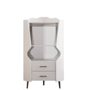 Corner Bar Cabinet With Mirrored Back, 2 Open Shelves & 2 Drawers HouseOfZazla