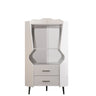 Corner Bar Cabinet With Mirrored Back, 2 Open Shelves & 2 Drawers HouseOfZazla
