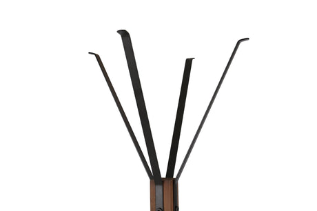 Reclaimed Wood And Metal Freestanding Coat Rack With Hooks Use In Bedroom, Living Room - Natural HouseOfZazla