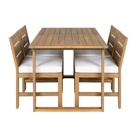U_STYLE Farmhouse 5-Piece Outdoor Patio Dining Set with Adjustable Legs HouseOfZazla