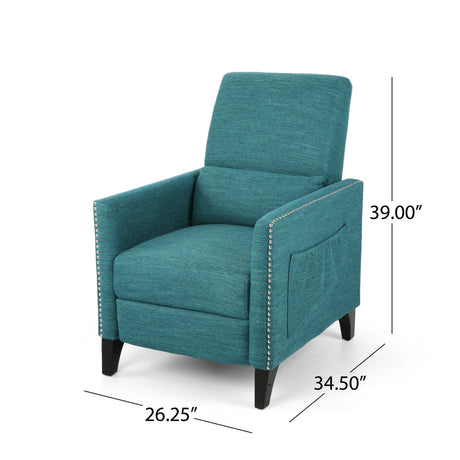 Kiersten Contemporary Fabric Pushback Recliner HouseOfZazla
