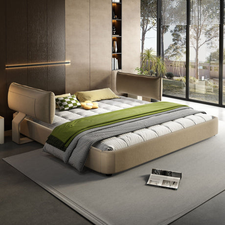 Cloud Bed Frame With Oversized Padded Movable Headboard HouseOfZazla