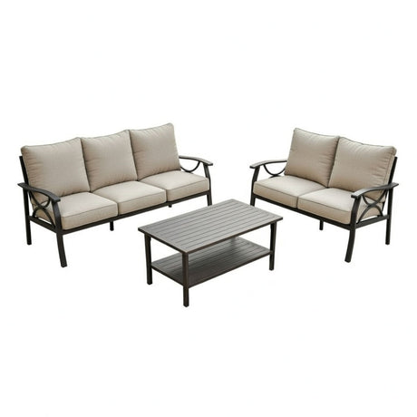 Patio Furniture Set with Coffee Table and Cushions for Backyard HouseOfZazla