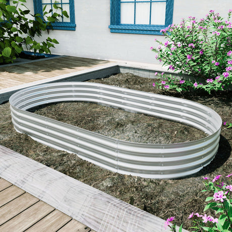 Heavy Duty Galvanized Raised Garden Bed Kit For Vegetables, Flowers & Herbs HouseOfZazla