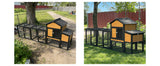 119.5" Outdoor Wooden Chicken Coop with Run