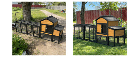 119.5" Outdoor Wooden Chicken Coop with Run HouseOfZazla