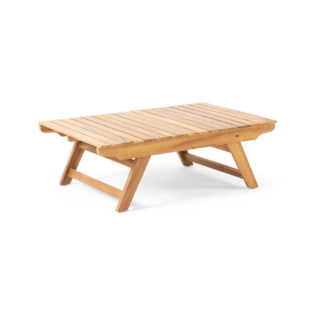 Outdoor Acacia Wood Coffee Table With Open Slat Design HouseOfZazla