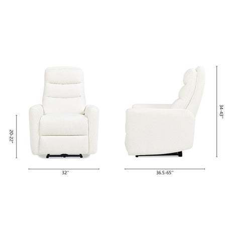 Bloomy - High Back Power Recliner Motion Chair - Chiffon White HouseOfZazla