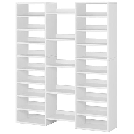 14 Tier Shoe Storage Cabinet With 23 Open Cubbies, 46 Pairs Capacity Entryway Organizer - White HouseOfZazla