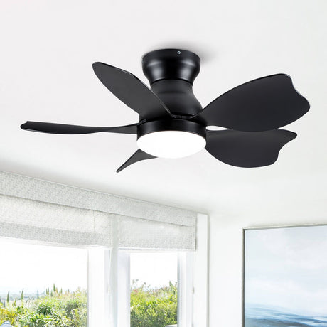 Low Profile Flush Mount Ceiling Fan With Light HouseOfZazla