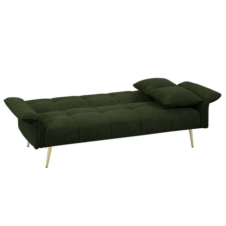 Convertible Double Futon Sofa Bed With Folding Armrests For Living Rooms HouseOfZazla