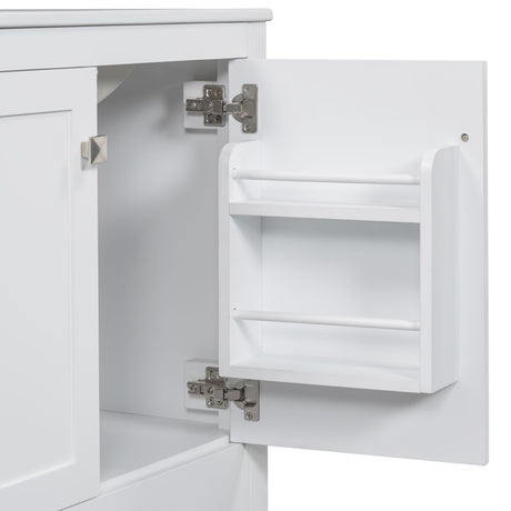 Bathroom Vanity With Single Sink, Combo Cabinet Undermount Sink, Bathroom Storage Cabinet With Two Doors And A Drawer, Soft Closing, Multifunctional Storage, Solid Wood Frame HouseOfZazla