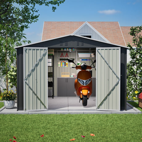 10x10 FT Large Outdoor Metal Storage Shed HouseOfZazla