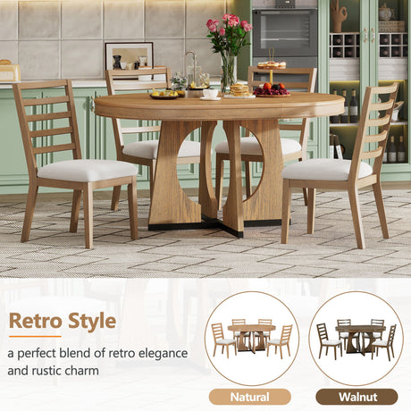 Round Dining Table Set For 4 With Chairs HouseOfZazla