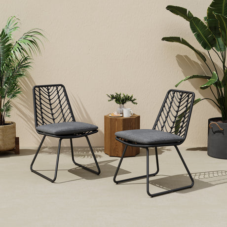 DEJA Chair 2PCS with 2 Cushions, Gray HouseOfZazla