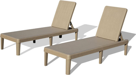 Pool Lounge Chairs Set of 2 with Adjustable Backrest HouseOfZazla