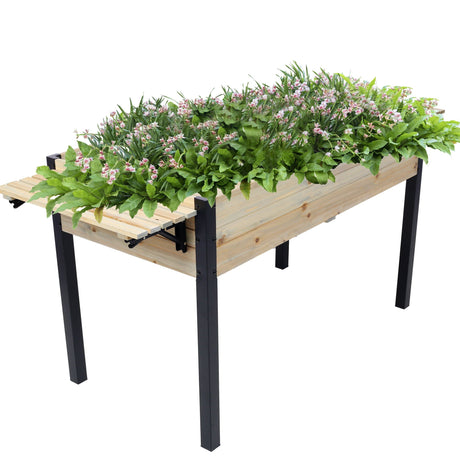 Raised Garden Bed With Metal Legs and Folding Storage Shelf HouseOfZazla