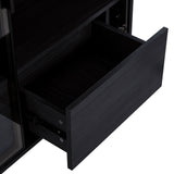Modern Minimalist Style LED Curio Cabinet With Tempered Glass Door, Metal Legs
